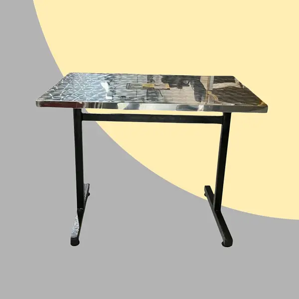 Mesa Rectangular De 90cm X 60cm Tapa En Acero