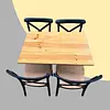 Juego De Sillas Plats Y Mesa Rectangular