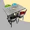Juego De Sillas Karla Sentadero En Acero Mesa 90x60 En Acero