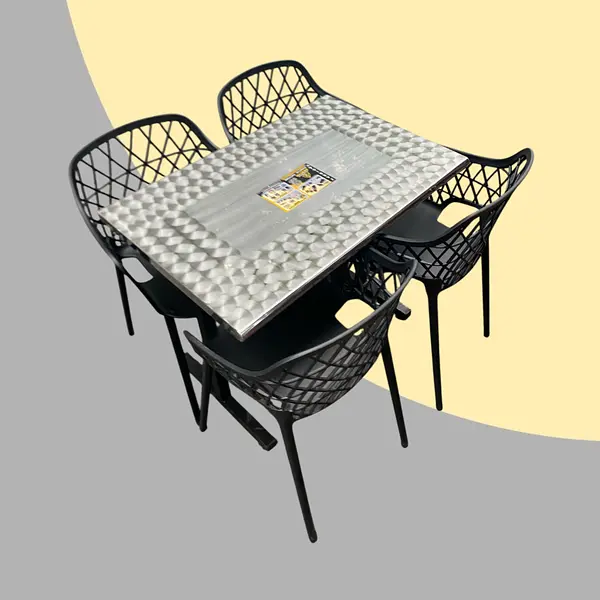 Juego De Sillas Georgia Con Mesa Rectangular En Acero